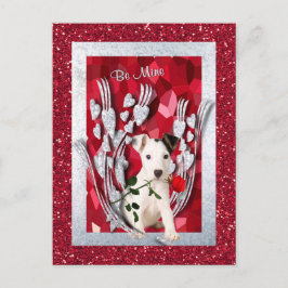 Postal Festiva Jack Russell Puppy Be Mine Valentine Version Two
