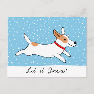 Postal Festiva Jack Russell Terrier - Deja que Nieva a los Navida