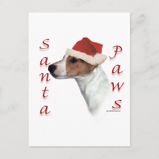 Postal Festiva Jack Russell Terrier Santa Paws (Anverso)