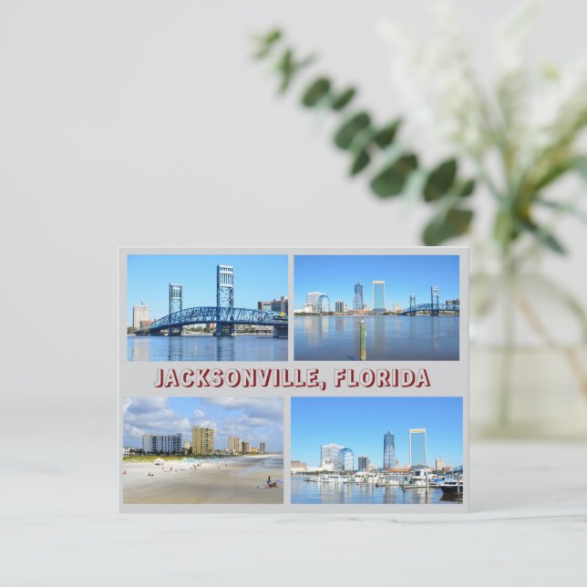 Postal Festiva Jacksonville, Florida Holiday Postcard (Anverso de pie)