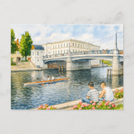 Postal Festiva Jahrtausend bridge aquarell havelland estilo