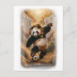 Postal Festiva Jamaican Panda playing Soccer on a 