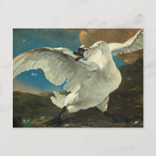 Postal Festiva Jan Asselyn - El cisne amenazado