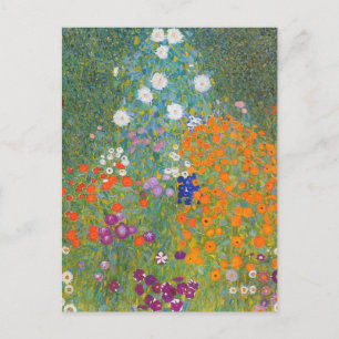 Postal Festiva Jardín de flores vibrantes - Gustav Klimt