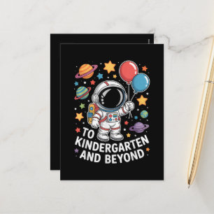 Postal Festiva Jardín de Infancia Y Más Allá Astronauta Espacio