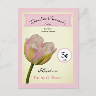 Postal Festiva Jardín personalizado del tulipán de los bulbos y