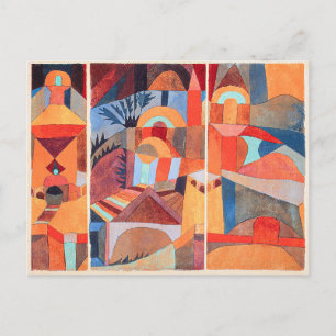 Postal Festiva Jardines del templo, pintura famosa