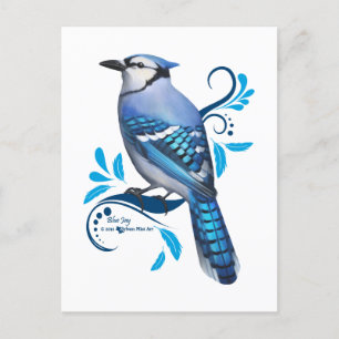 Postal Festiva Jay azul