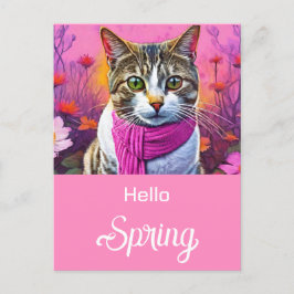 Postal Festiva Jazzy Kitty a principios de la primavera