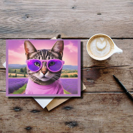 Postal Festiva Jazzy kitty-lavender field