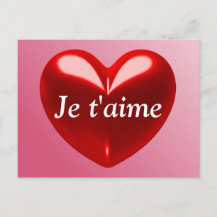 Postal Festiva JE T'AIME - TE AMO (francés)
