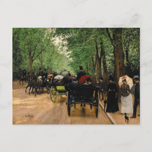 Postal Festiva Jean Beraud - Bois De Boulogne (Anverso)