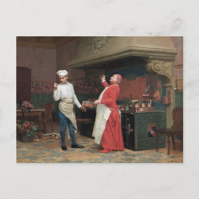 Postal Festiva Jehan Georges Vibert - La Salsa Maravillosa (Anverso)