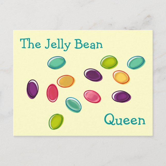 Postal Festiva Jelly Bean Queen Easter Card (Anverso)