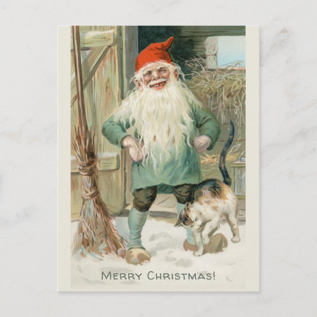 Postal Festiva Jenny Nyström Navidades brownie y cat CC1192 (Anverso)