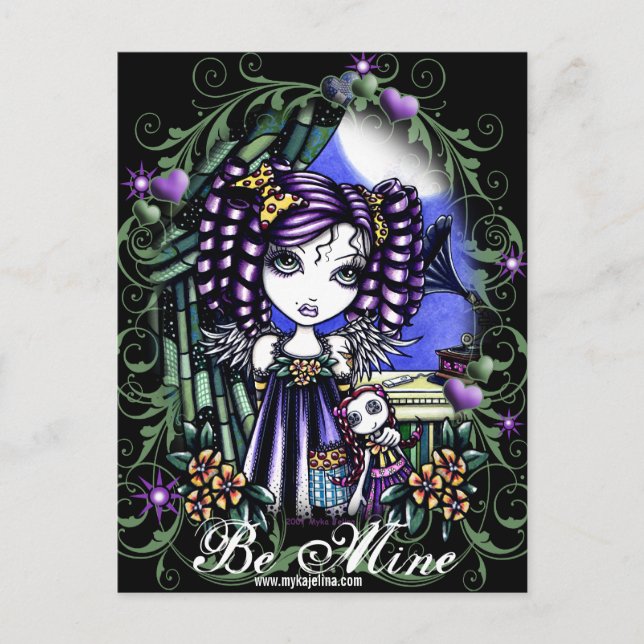 Postal Festiva "Jenny" Rag Doll El día de San Valentín Angel Post (Anverso)