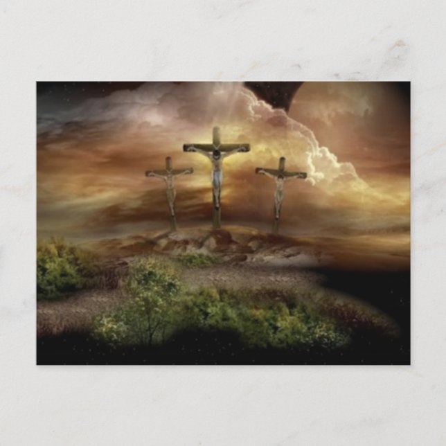 POSTAL FESTIVA JESÚS EN LA CRUZ (Anverso)