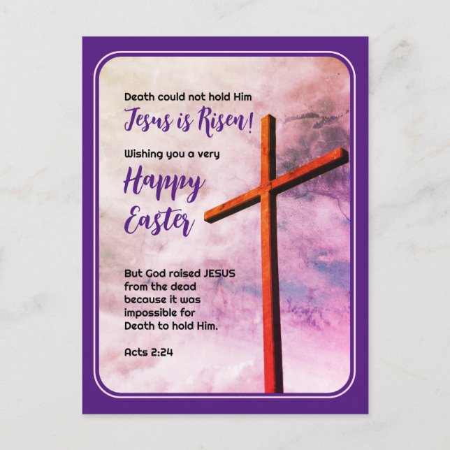 Postal Festiva JESÚS ES AYUDA Cristiana RISEN (Anverso)