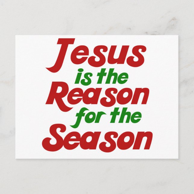 Postal Festiva Jesús es la razón de la temporada de Navidades (Anverso)