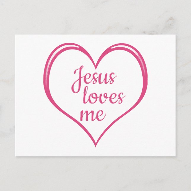 Postal Festiva JESÚS ME AMA en el Corazón (Anverso)