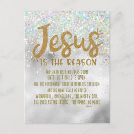 Postal Festiva Jesús Navidades con la Biblia Isaías Verse