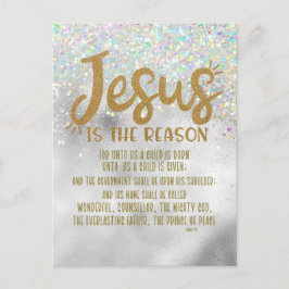 Postal Festiva Jesús Navidades con la Biblia Isaías Verse