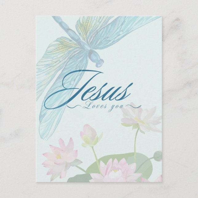 Postal Festiva Jesús te ama la carta (Anverso)