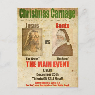 Postal Festiva Jesús vs Santa