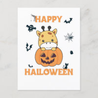 Jirafa En Calabaza Jirafas Lindas Feliz Halloween