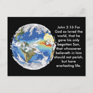 Postal Festiva John 3:16 Valentine Postcard