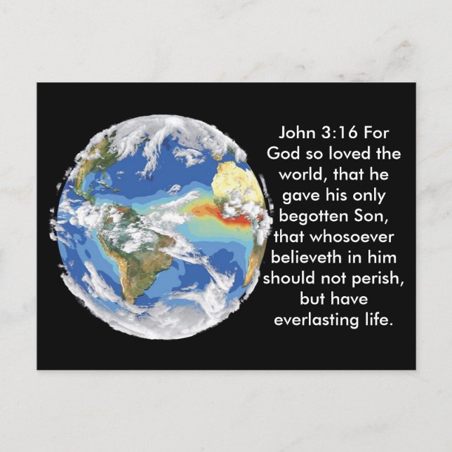 Postal Festiva John 3:16 Valentine Postcard (Anverso)