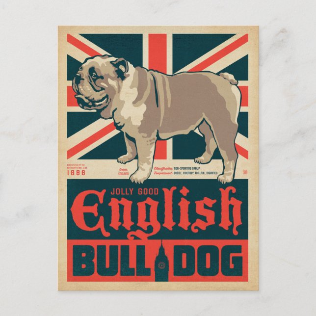 Postal Festiva Jolly Good English Bulldog (Anverso)