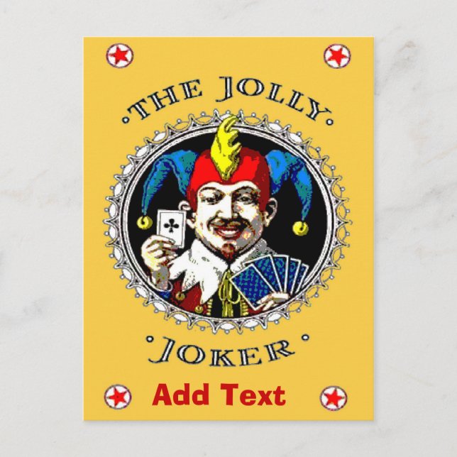 Postal Festiva Jolly Jester Card, añadir texto (Anverso)