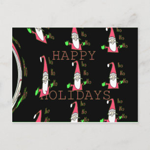 Postal Festiva Jolly Mouse Santa: Un Ilustracion divertido de vac