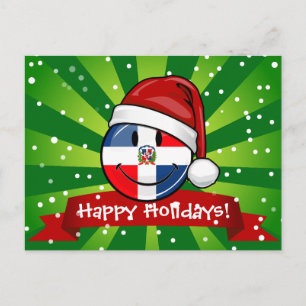 Postal Festiva Jolly Navidades de Bandera de República Dominicana
