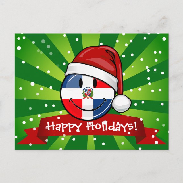 Postal Festiva Jolly Navidades de Bandera de República Dominicana (Anverso)