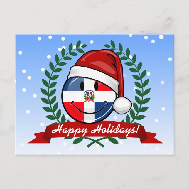 Postal Festiva Jolly Navidades de Bandera de República Dominicana (Anverso)