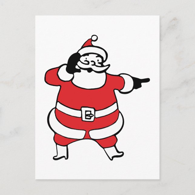 Postal Festiva Jolly Santa Claus llama a los renos a los Navidade (Anverso)
