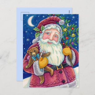POSTAL FESTIVA JOLLY ST NICK & TEDDYBEAR, ANTIGUOS NAVIDADES DE M