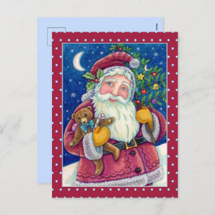 POSTAL FESTIVA JOLLY ST NICK & TEDDYBEAR, ANTIGUOS NAVIDADES DE M
