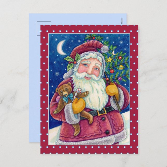 POSTAL FESTIVA JOLLY ST NICK & TEDDYBEAR, ANTIGUOS NAVIDADES DE M (Anverso / Reverso)
