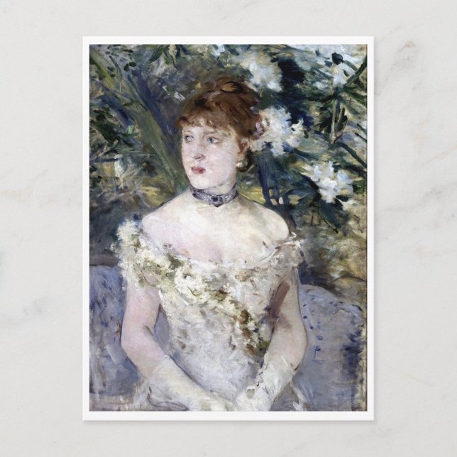 Postal Festiva Joven Chica en un vestido de bola (Anverso)