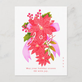Postal Festiva Joy Christmas Poinsettia White