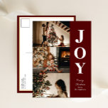 Postal Festiva Joy Navidades rojos modernos 3 Collage de fotos<br><div class="desc">Alegre Navidades Rojos Modernos 3 Collages de fotos Postales de vacaciones modernas. Envíe saludos de vacaciones a sus seres queridos con esta tarjeta festiva y moderna. Todos los textos están preorganizados para que puedas personalizarlos fácil y rápidamente con tus propios detalles. Felices fiestas!</div>