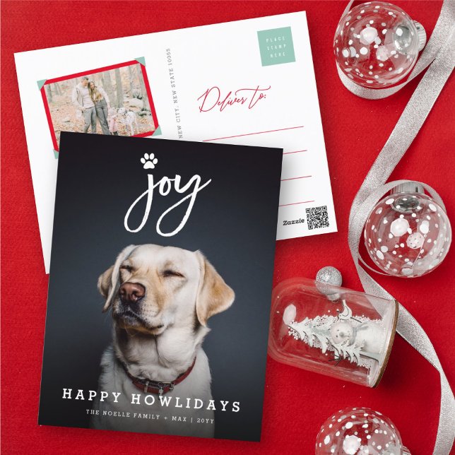 Postal Festiva Joy Paw Pincel de impresión Guión de perro Lover M (Subido por el creador)