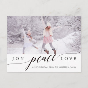 Postal Festiva Joy Peace Love Navidades Holiday Photo