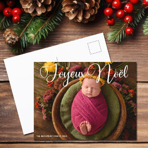 Postal Festiva Joyeux Noël Navidades de fotografía de la Moda con