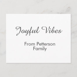 Postal Festiva Joyful Vibes red Christmas add family name date