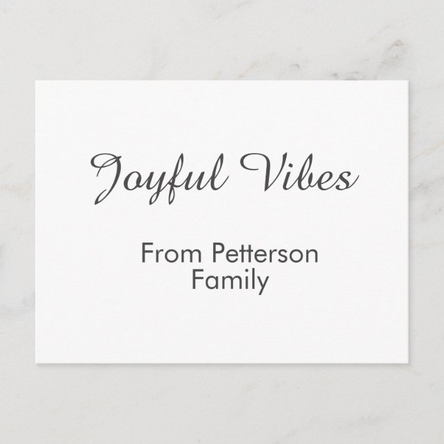 Postal Festiva Joyful Vibes red Christmas add family name date  (Anverso)