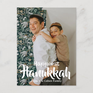 Postal Festiva Joyous Hanukkah Foto simple de la familia Hanukk
